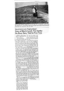 thumbnail of Story of Martin Lynch, First Settler on River Here, Told for First Time